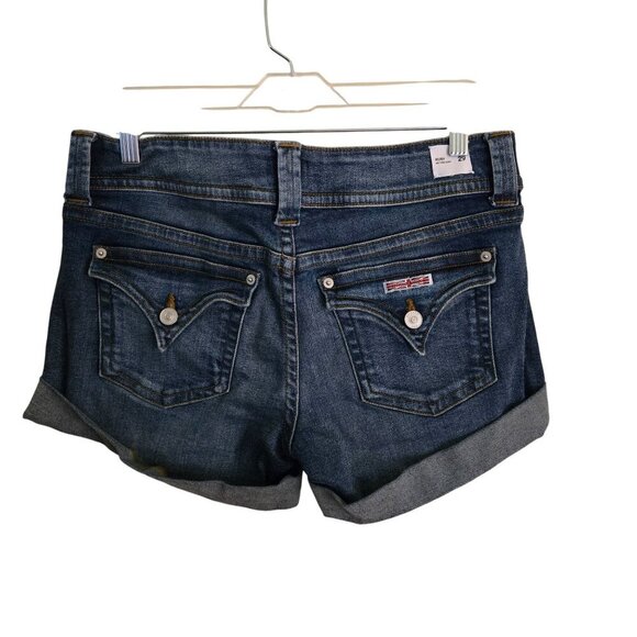 Hudson Ruby Denim Mid Rise Shorts Rolled Chic Logo Size 29 - Picture 3 of 8